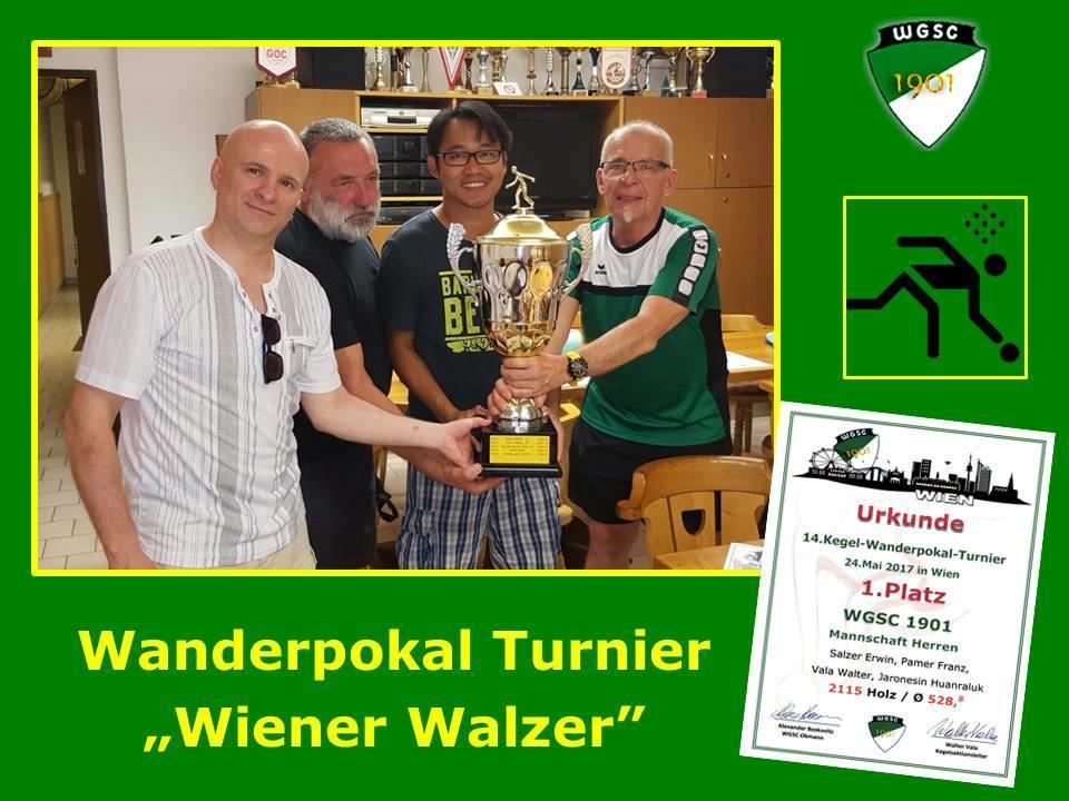 24. Juni 2017 Kegel Wanderpokal Turnier Wiener Walzer auf der Kegelbahn des ASKÖ KSK Herz-Armaturen im 10. Bezirk WGSC 1901 erreichte den 1.