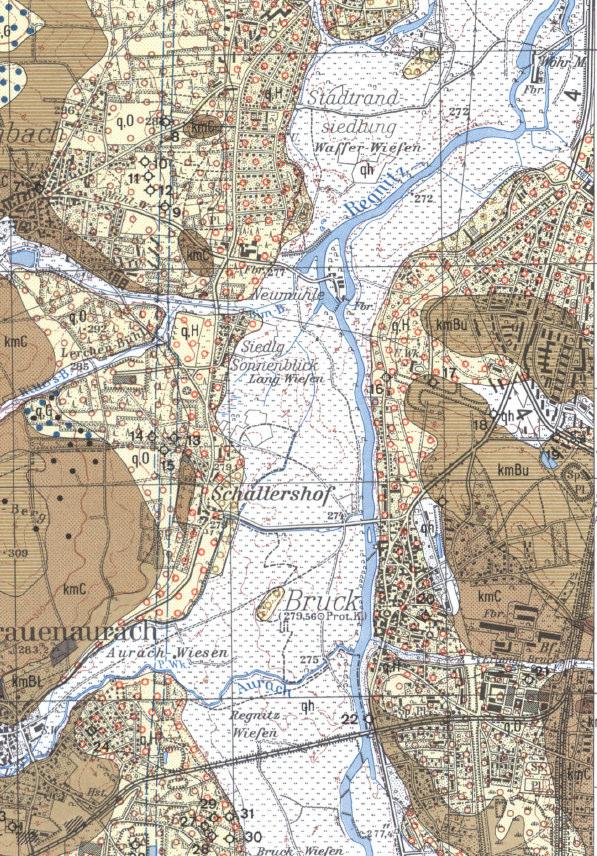 Ausschnitt aus o.g. geologischer Karte von Bayern Blatt-Nr.
