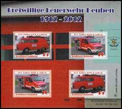 März 2012 - Block "100 Jahre Freiwillige Feuerwehr Deuben I" Auflage 300 Stück - Block 6 (19/3) Aufgrund der kleinen Auflage ist der Block bereits ausverkauft, da eine größere Stückzahl auf der