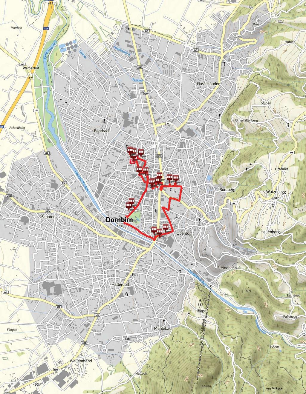 5.5 km 1:23 h 44 m 44 m SCHWIERIGKEIT - 1 / 12 Kartengrundlagen: outdooractive Kartografie; Deutschland: GeoBasis-DE / BKG 2015, GeoBasis-DE / GEObasis.nrw 2015, Österreich: 1996-2015 here.