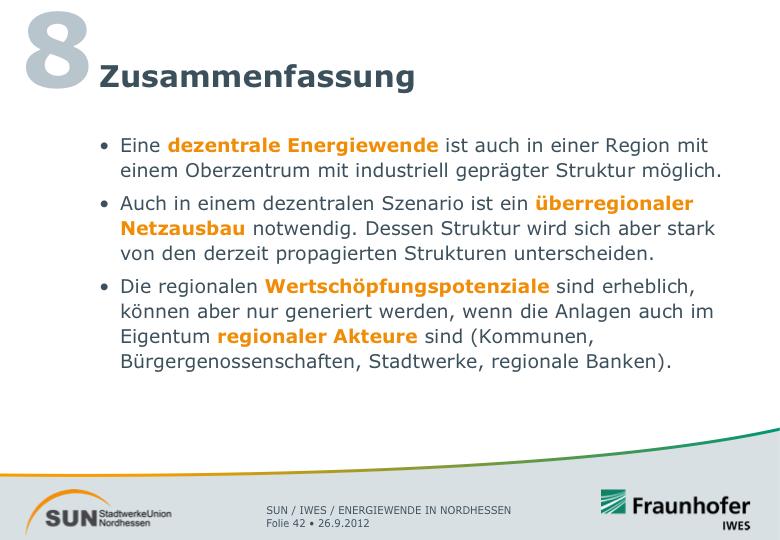 Energiewende Nordhessen Szenarien für den Umbau der Stromversorgung auf eine dezentrale und erneuerbare