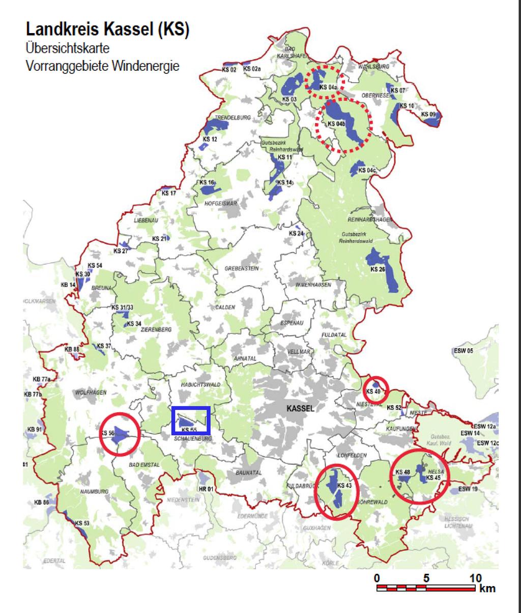 Das Ergebnis Umsetzung des Modells Realisierte Windparkprojekte im Landkreis Kassel Geplante Windparkprojekte im Landkreis Kassel
