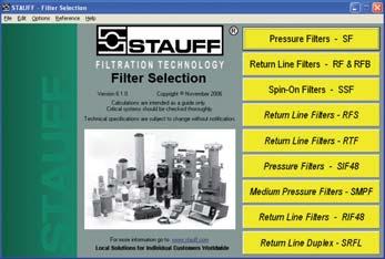 Die STAUFF Filter Selection Software unterstützt Sie bei der Auswahl und Auslegung von erstellt ein technisches Datenblatt inklusive