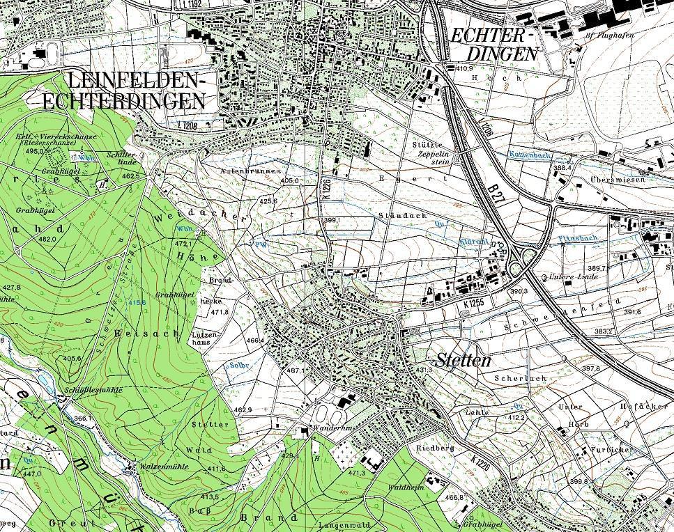 2 Beschreibung des Untersuchungsgebiets 2 BESCHREIBUNG DES UNTERSUCHUNGSGEBIETS Das Untersuchungsgebiet der artenschutzrechtlichen Potenzialanalyse befindet sich im Ortsteil Stetten der Stadt