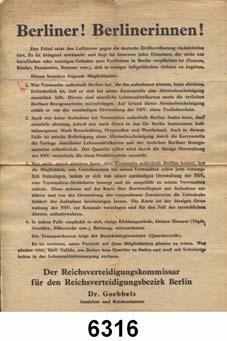 .. 20,- 6315 Deutschland 1933 bis 1945 - Flugblatt an die "Eltern der