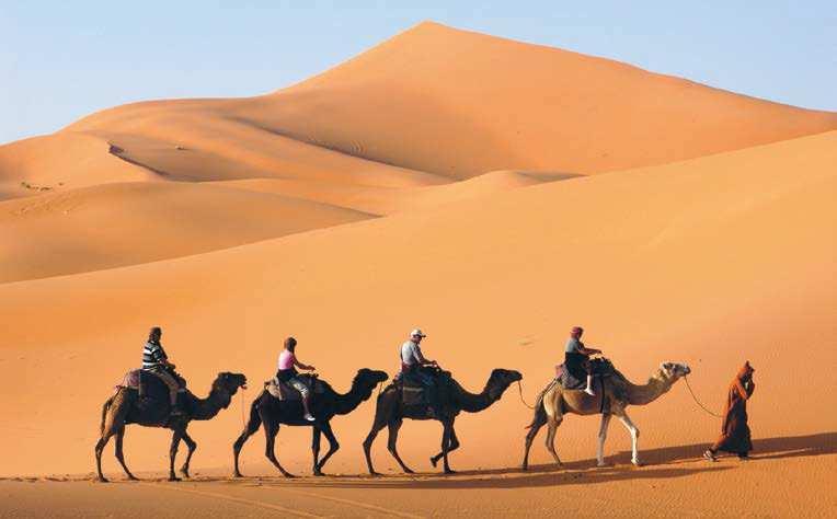 Große Teile der Sahara sind mit Sand bedeckt. Diese Wüste ist so groß, dass Deutschland 26 Mal darin Platz hätte. fotolia.