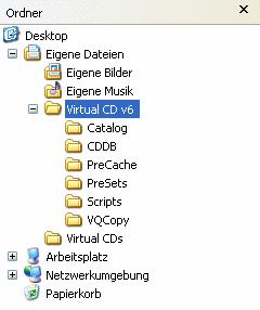 Virtual CD v6 Angelegte Ordner Virtual CD wird normalerweise unter dem Ordner Programme installiert und legt dort neben dem Virtual CD v6 Ordner einen Ordner HHVcdV6Sys.