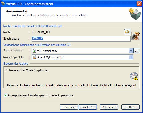 Virtual CD v6 Quick Copy Der schnelle Weg zur virtuellen CD Quick Copy Dateien können während der Erstellung einer virtuellen CD erzeugt werden.