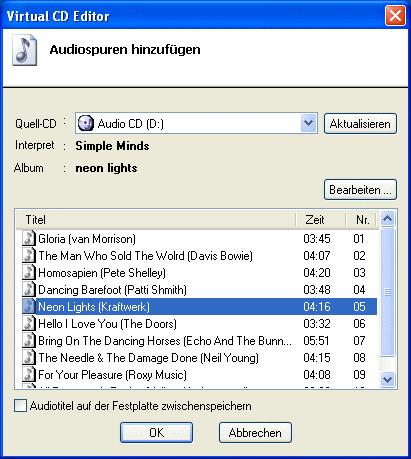 Virtual CD v6 Dateien können dann z.b. per Drag&Drop zu der virtuellen CD hinzugefügt werden.