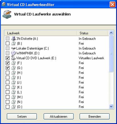 Virtual CD v6 vorherzusagen, welche Funktion die des anderen Programms oder die von Virtual CD ausgeführt wird.