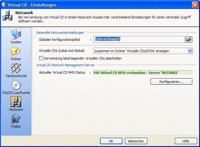 Virtual CD v6 Der globale Konfigurationspfad Alle Virtual CD Arbeitsstationen, die auf denselben globalen Konfigurationspfad verweisen, sehen dieselben virtuellen CDs.