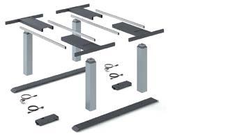 Tischgestell-Sets Elektromotorische Höhenverstellung Tischgestell-Set Bench Tischgestell-Set mit durchgehendem Fußausleger für zwei gegenüberstehende Arbeitsplätze Für variable Tischplattengrößen: -