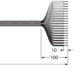 Typen und Daten Auswahltabelle Polzahl Leitungsdurchmesser [mm ± 0.20] Kabellänge [m] Aderquerschnitt [mm 2 ] Ident-Nr. Typ 19 7.6 5 8 x 0.32 6631130 CKM19-11-5/TXL 19 7.6 10 8 x 0.