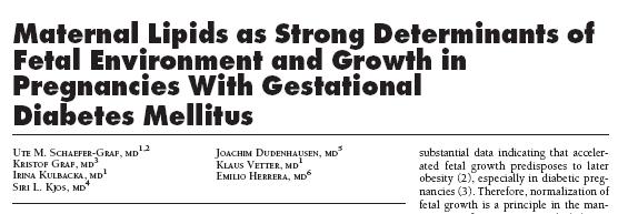 Berlin Lipid Studie: GDM und fetales Wachstum