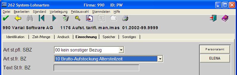 (2) Bei der releasebedingten Konvertierung wurde die Systemlohnart "Aufst. tarifl. man./mas" (LOA-Nr.