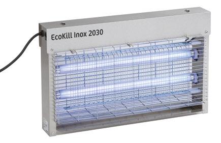 blau 1/25 2.100 8,80 Top Seller Fliegenvernichter EcoKill Inox Die elektrischen Fliegenvernichter mit hochwertigem Edelstahlgehäuse.