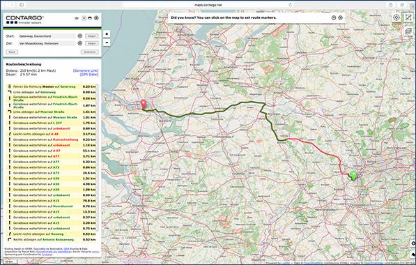 Berechnung mit Hilfe von Open Street Map Aktuelles Kartenmaterial dank Open Source Für Lkw optimiertes Kartenmaterial (z.b.