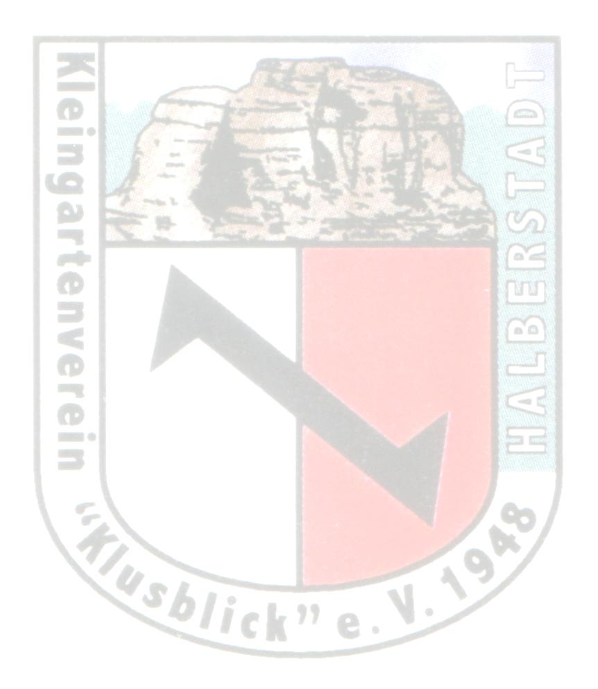 Gartenordnung Kleingärtnerverein Klusblick e.v. Hans-Neupert-Str. 62 38820 Halberstadt 1. Hausrecht 1.1 Der innere Bereich der Kleingärtneranlage Klusblick e.v. gehört zum Vereinsgelände.