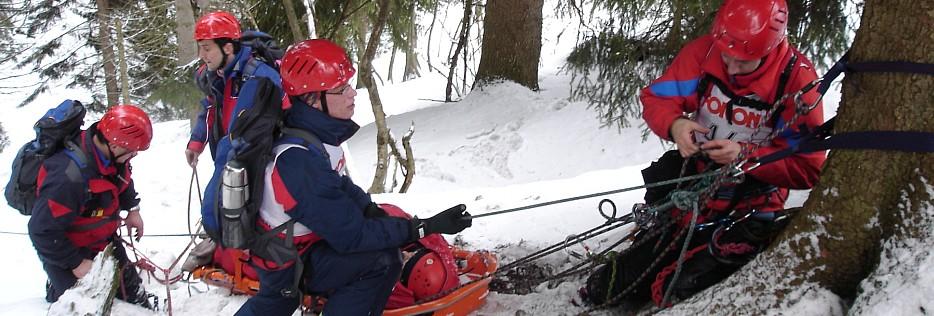 Ausgangssituation - Sachsen ist Mittelgebirgsregion, bewaldet, Pistenskilauf, viele Loipen - Standardeinsatz: 2-Mann-Team mit Motorschlitten und Pulka - nur wenige Ski- und Rodelunfälle