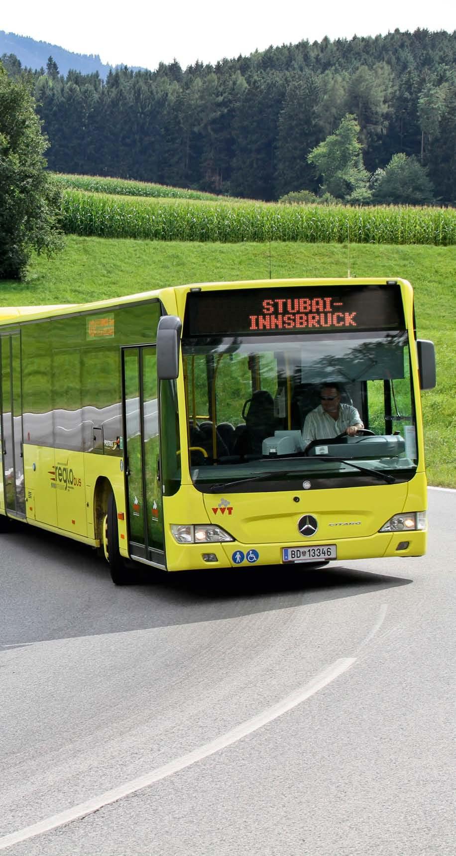 21 öffentlicher Verkehr Mobilität im ganzen Tal und bis nach Innsbruck Mit der Stubai Super Card ist auch die Benutzung der öffentlichen Verkehrsmittel