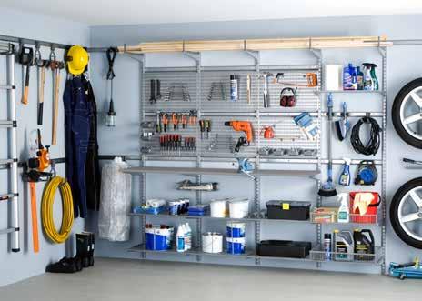 WANDSYSTEM - UTILITY Utility Storage /Garage Für Ihre Garage, Ihren Abstellraum oder Ihr Gartenhäuschen. Praktische und effiziente Wandsystem-Lösung, um endlich Ordnung zu schaffen!