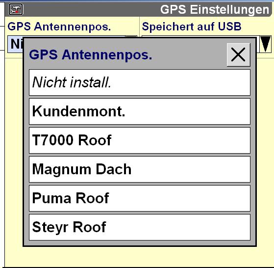 GPS Setup GPS Antennenposition :