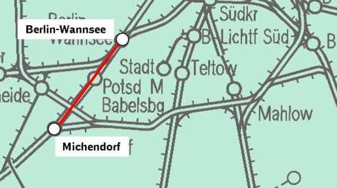 01.18.0028 - Rehbrücke Lage im Netz Die wichtigsten Bauarbeiten Gleiserneuerung mit BR Wilhelmshorst Michendorf (1355m) Gleiserneuerung Gl.