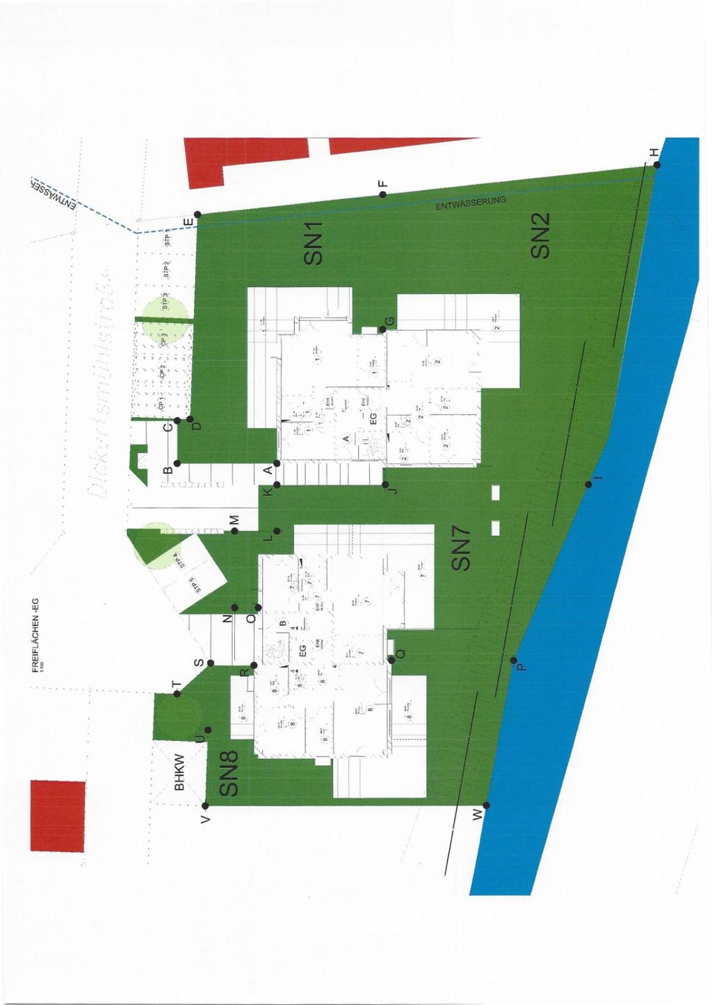 Freiflächenplan mit zugeordneten