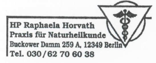 HP Raphaela Horvath, Buckower Damm 259A, 12349 Berlin, www.horvath -praxis.