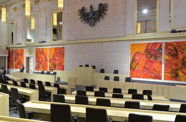 Großer Redoutensaal in der Hofburg mit Bildern von Josef Mikl Bitte beachten Sie, dass an Sonntagen