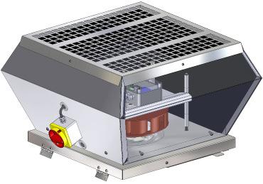 Typ: VDR.READP - Druckregelung Beschreibung Der Ventilator ist mit einem Druckregelmodul ausgestattet. Dieses stellt die Drehzahl des Ventilators in Abhängigkeit des eingestellten Solldrucks.