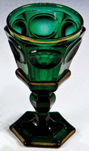 Ränder vergoldet. H 15,3 cm Glasfabrik Gebrüder Fedorowski, Sudogda, 2. Hälfte 19. Jhdt.