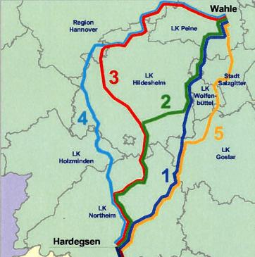 Die Länder und Hessen führen für die Trassenfindung der 380 kv- Höchstspannungsverbindung von Wahle
