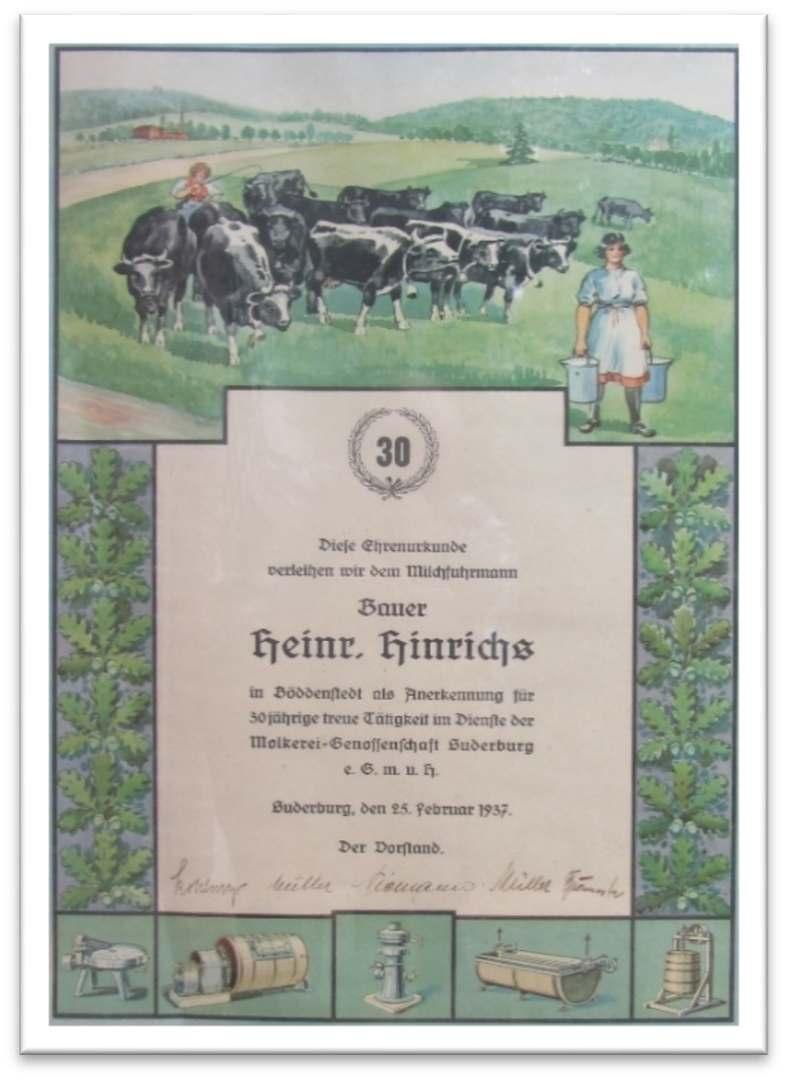1907 ca. 1937 Heinrich Hinrichs # 32 (jetzt Benthin) laut Zeugenaussage hatte er auf dem Rückweg (Gasthaus Dehrmann Sdbg.