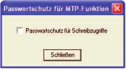 3 Passwortschutz für MTP-Funktion Um eine unbefugte Bedienung der V 532 zu verhindern, kann die Karte mit einem Passwortschutz versehen werden.