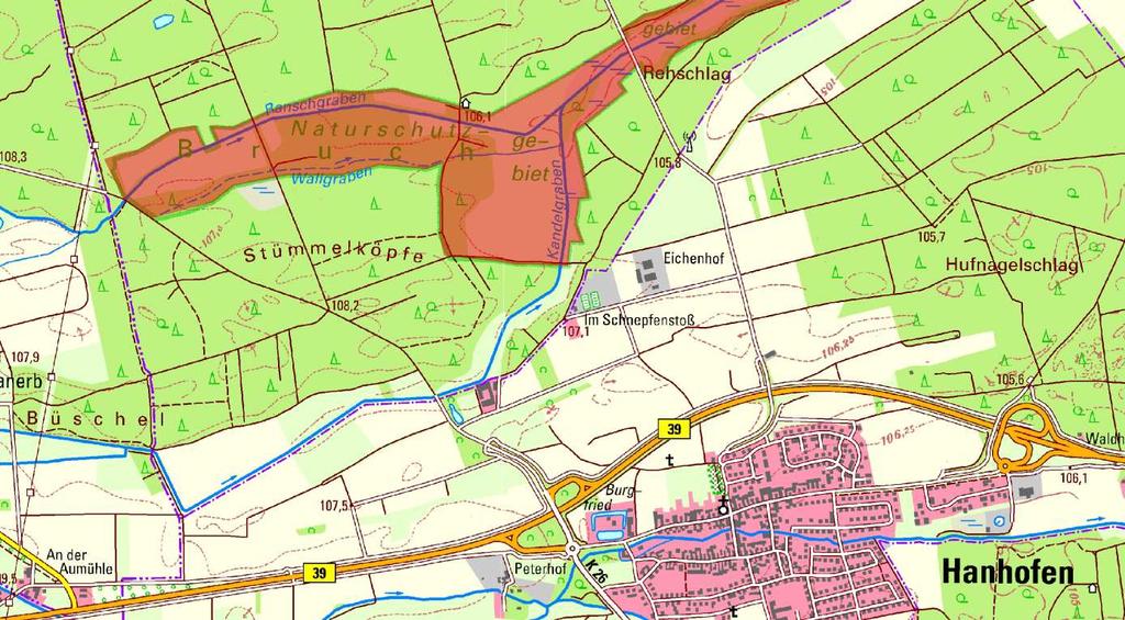 - 4 - NSG Lehenbruch, Lage Legende: NSG TK 1:25.000 farbig (LANIS) http://map1.