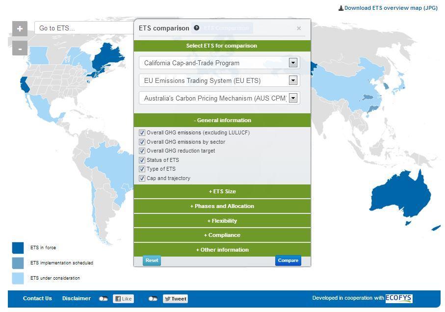 ICAP Interaktive EHS Weltkarte: Ein nützliches Werkzeug Hintergrund Entwickelt in Zusammenarbeit mit Ecofys Start im Dezember 2012 Funktionen Umfassende und aktuelle Informationen zu bestehenden und