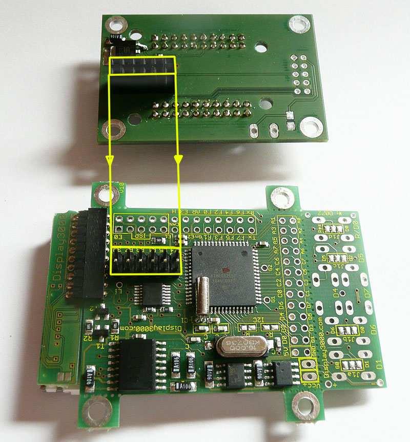 Das Modul kann über den Wannenstecker mit jedem Mikrocontrollersystem mit SPI Bus verbunden werden.