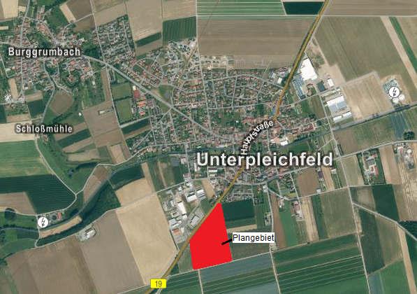 Seite 3 von 29 1. Allgemeines Die Gemeinde Unterpleichfeld plant die Ausweisung eines Industriegebiets im Süden von Unterpleichfeld direkt an der B19.