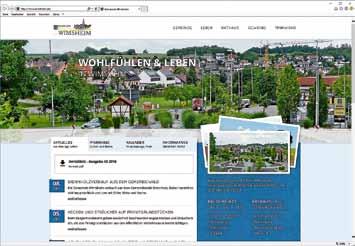 2 Nummer 44 Mitteilungsblatt Wimsheim Freitag, 4. November 2016 Amtliche Bekanntmachungen Neugestaltung der Homepage www.wimsheim.