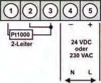 Pt100 (2-/3- Leiter) -200 C 850 C / -328 F 1562 F
