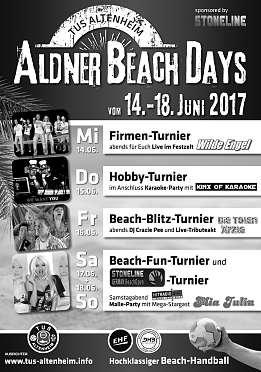 2017 german-german-beach-open um den Stoneline-cup und Funturnier Hit Radio Ohr und der TuS Altenheim präsentiet: Die malle - Party mit mia Julia live 14.