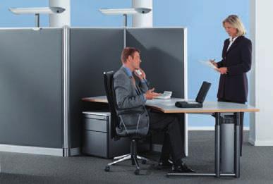 Stellwandsysteme sind beliebte Gestaltungselemente im modernen Gruppenbüro.