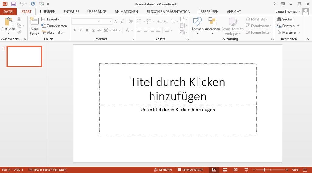 1.3 Das PowerPoint-Fenster kennenlernen Elemente des PowerPoint-Fensters Alle Microsoft-Office-2013-Apps besitzen einen einheitlichen Fensteraufbau (Benutzeroberfläche) und ein einheitliches
