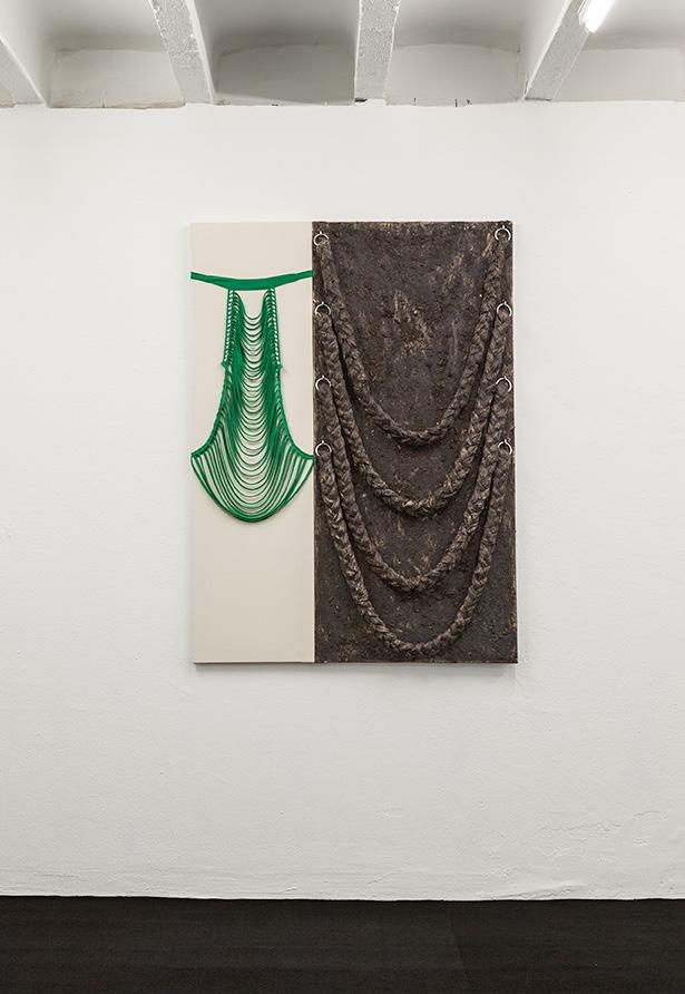 Roman Gysin 17 Installation view: The Soft Ricky Binz39, Zurich Green And Brown Curves