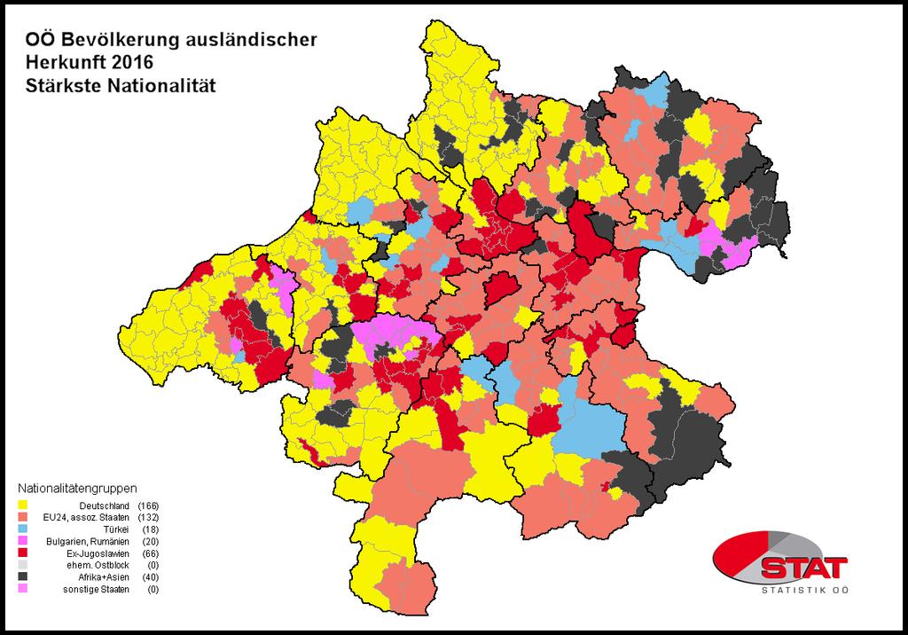 Gemeinden nach der am stärksten