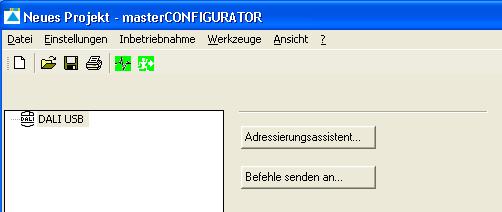 1.2 Konfiguration per masterconfigurator Das DALI MC kann über das Softwaretool masterconfigurator (ab SW-Version 1.10) konfiguriert werden.
