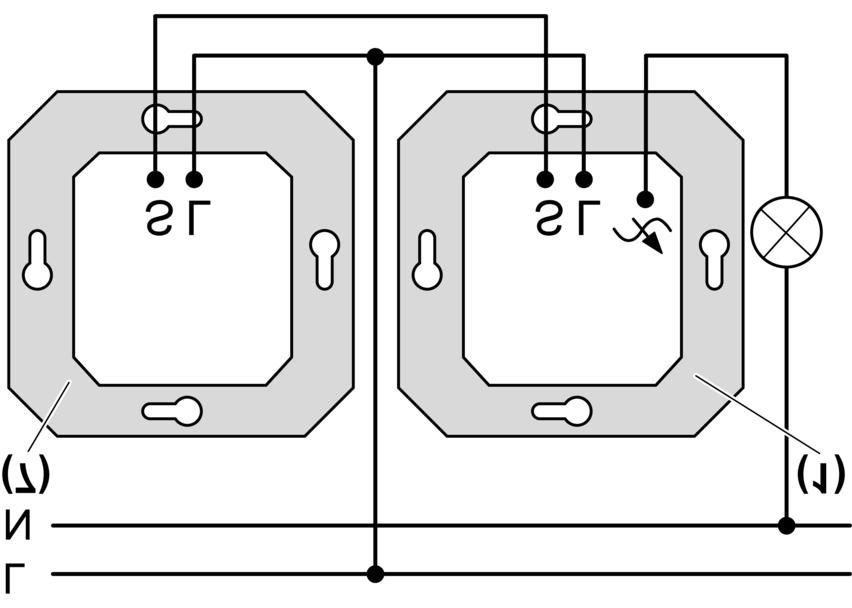 Dimmer anschließen und montieren Bild 4: Anschlussplan Dimmer mit Nebenstelle o Anschlussleitungen ca. 15 mm abisolieren.