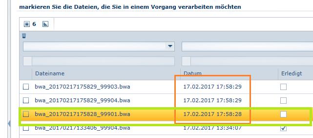 Auswahl einer Liste zur Disposition Filialsystem, Variante 2 Die VLB-TIX-Filialdispoliste im obigen Beispiel kann wahlweise aber auch einzeln verarbeitet werden, indem jeweils nur eine Datei (der 3