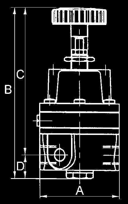 94 101247 G 1/4 0,05-7 850 58,0 124,0 107,0 17,0 118,08 Die angegebenen Durchflussmengen beruhen auf folgenden Parametern: 450 : P1: 5 bar, P2: 2 bar, p 0,1 bar 570 : P1: 7 bar, P2: 4 bar, p 0,1 bar